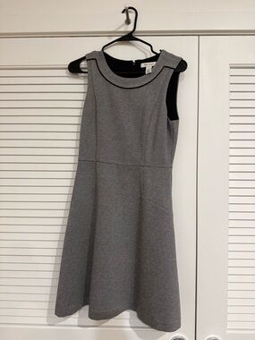 White House Black Market Gray Sleeveless Fit-and-Flare Dress